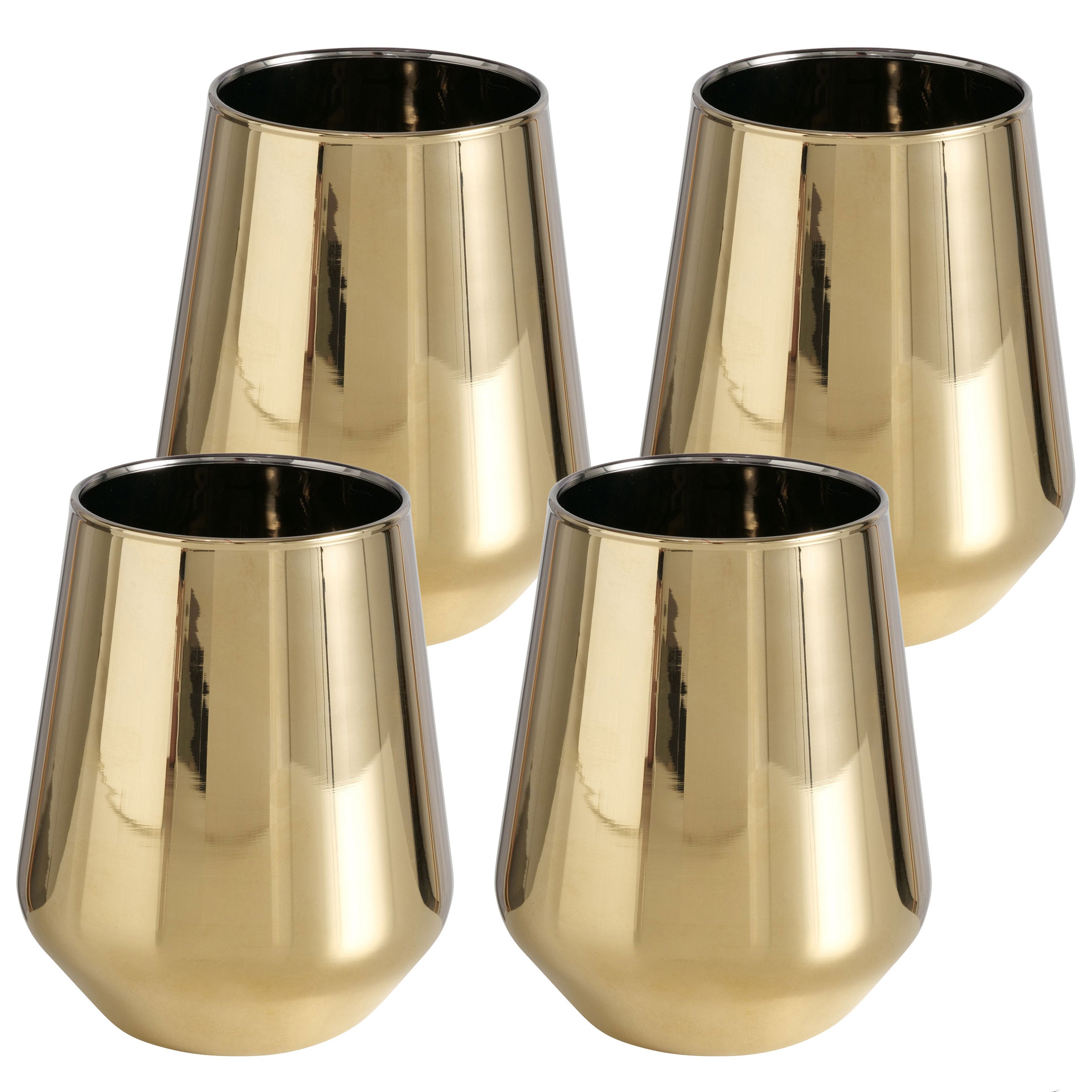 4 Stemless Wine Glasses