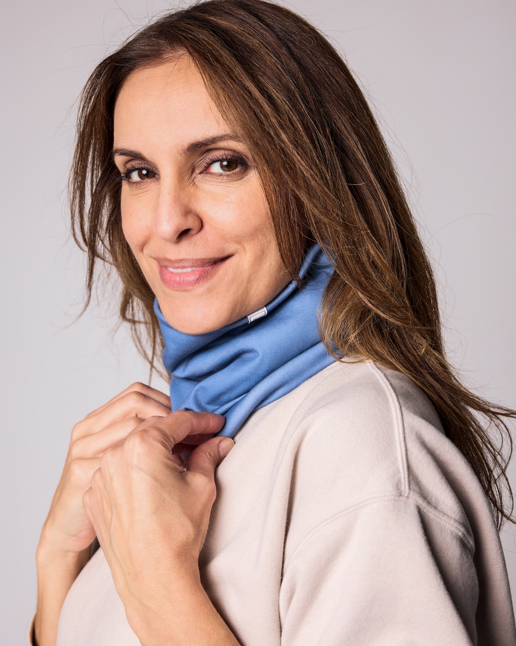 Women's Mountain Blue Fleece-Lined Neck Warmer