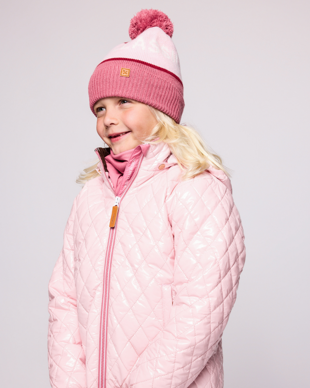 Northern Classics Knit Pom Hat in Rose Pink & Ballerina Pink