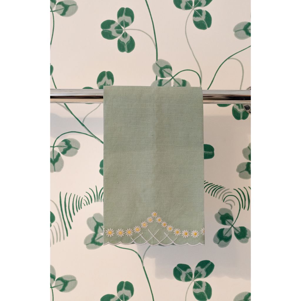 Daisy Guest Towel in Celadon