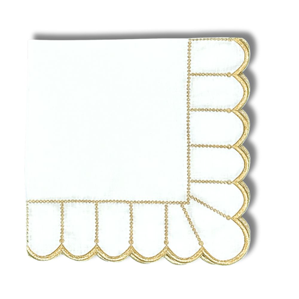 Pippa Premium Linen napkin with gold embroidery