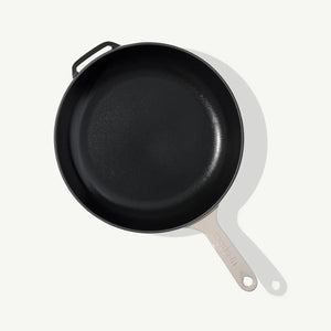 Enameled Cast Iron Skillet in Antique White