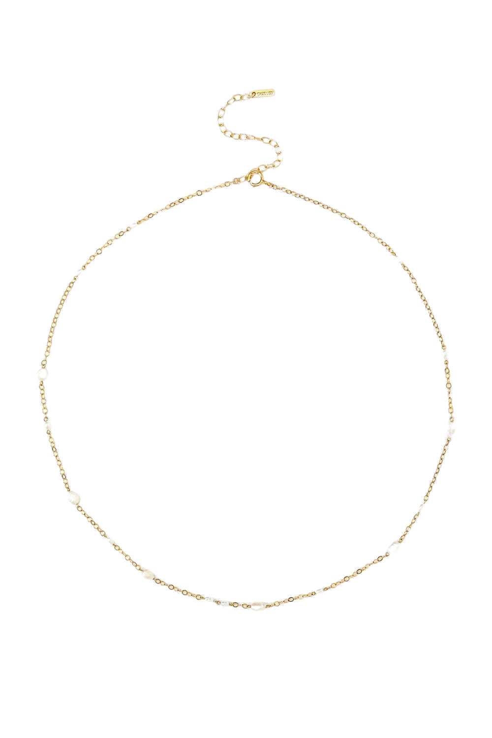 Free-Form White Pearl Mix Short Necklace