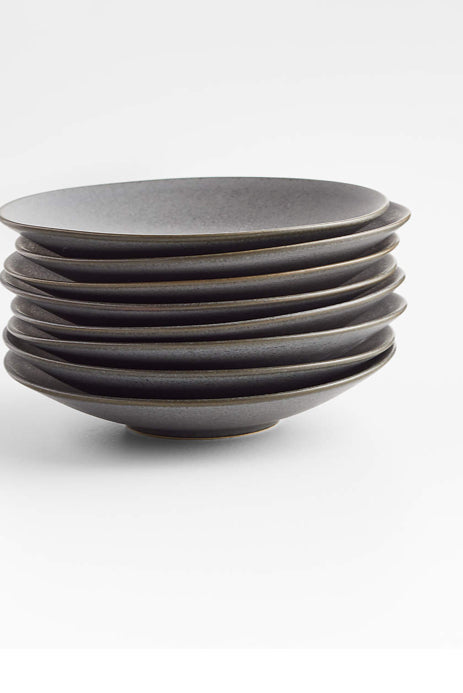 Craft Charcoal Grey Stoneware Appetizer Plates, Set of 8