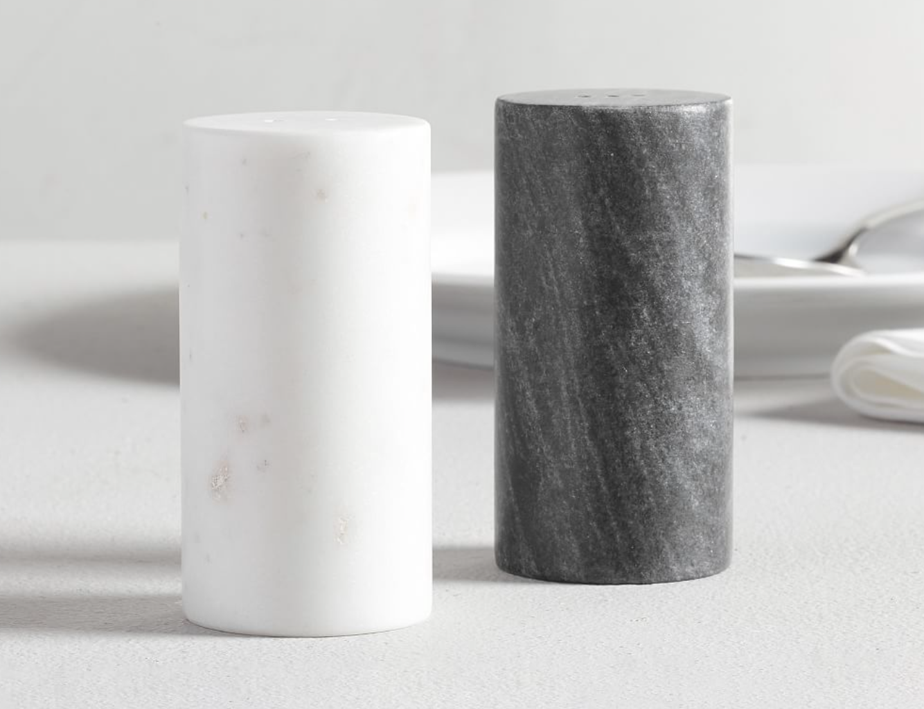 Black & White Marble Salt & Pepper Shakers