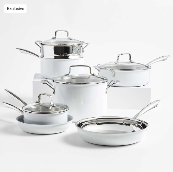 Cuisinart ® 11-Piece Matte White Stainless Steel Cookware Set