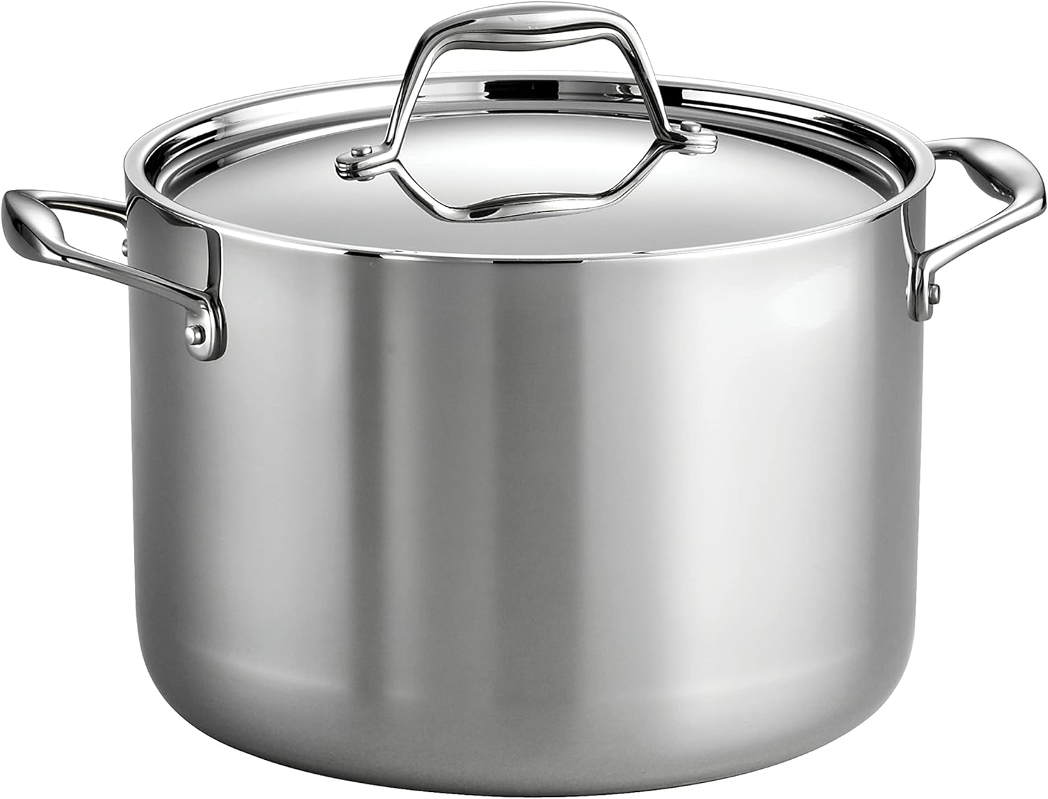 Covered Stock Pot Stainless Steel Induction-Ready Tri-Ply Clad 8 Quart