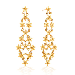 Jasmine Cascade Earrings in Pearl