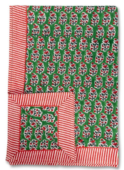 Carol Tablecloth - Christmas Tablecloth & Festive Blockprint