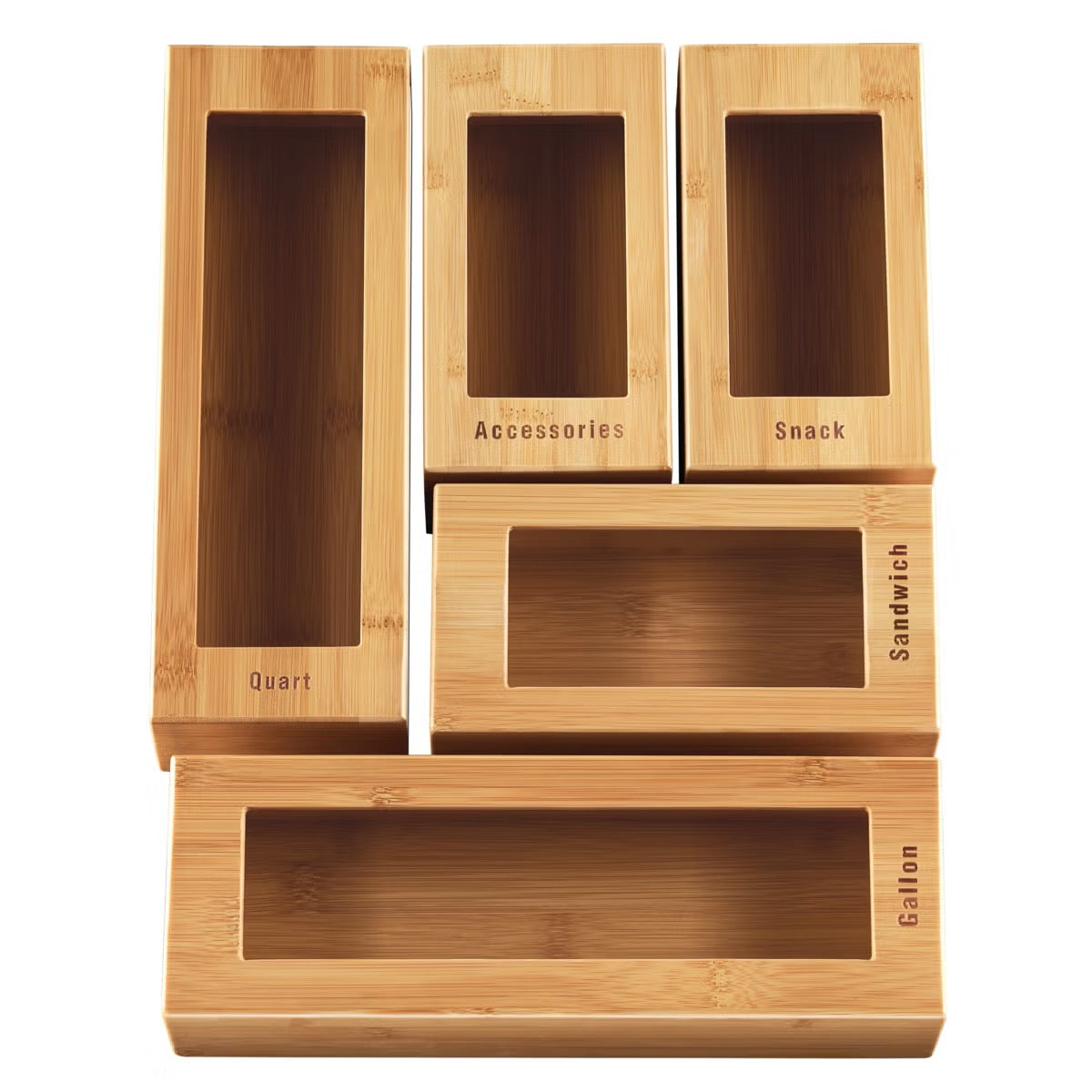 Bamboo Plastic Bag Organizer Set of 5
