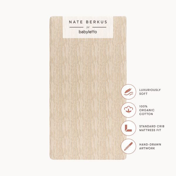 Crib Sheet in GOTS Certified Organic Brushed Cotton by Nate Berkus in Autumn Stripe
