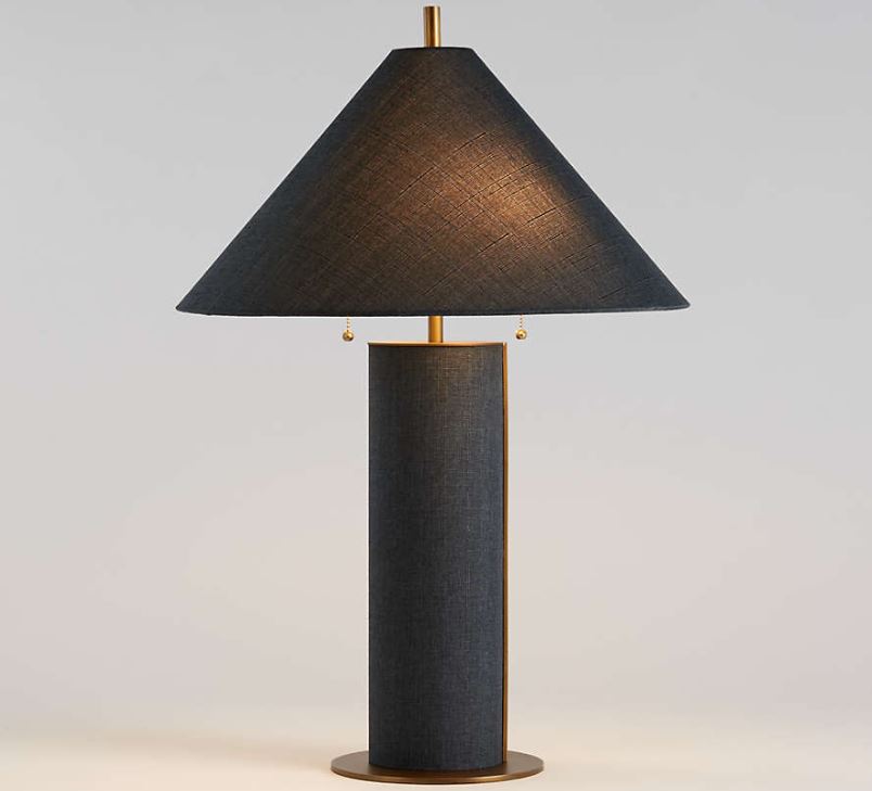 Remi Blue Linen Table Lamp
