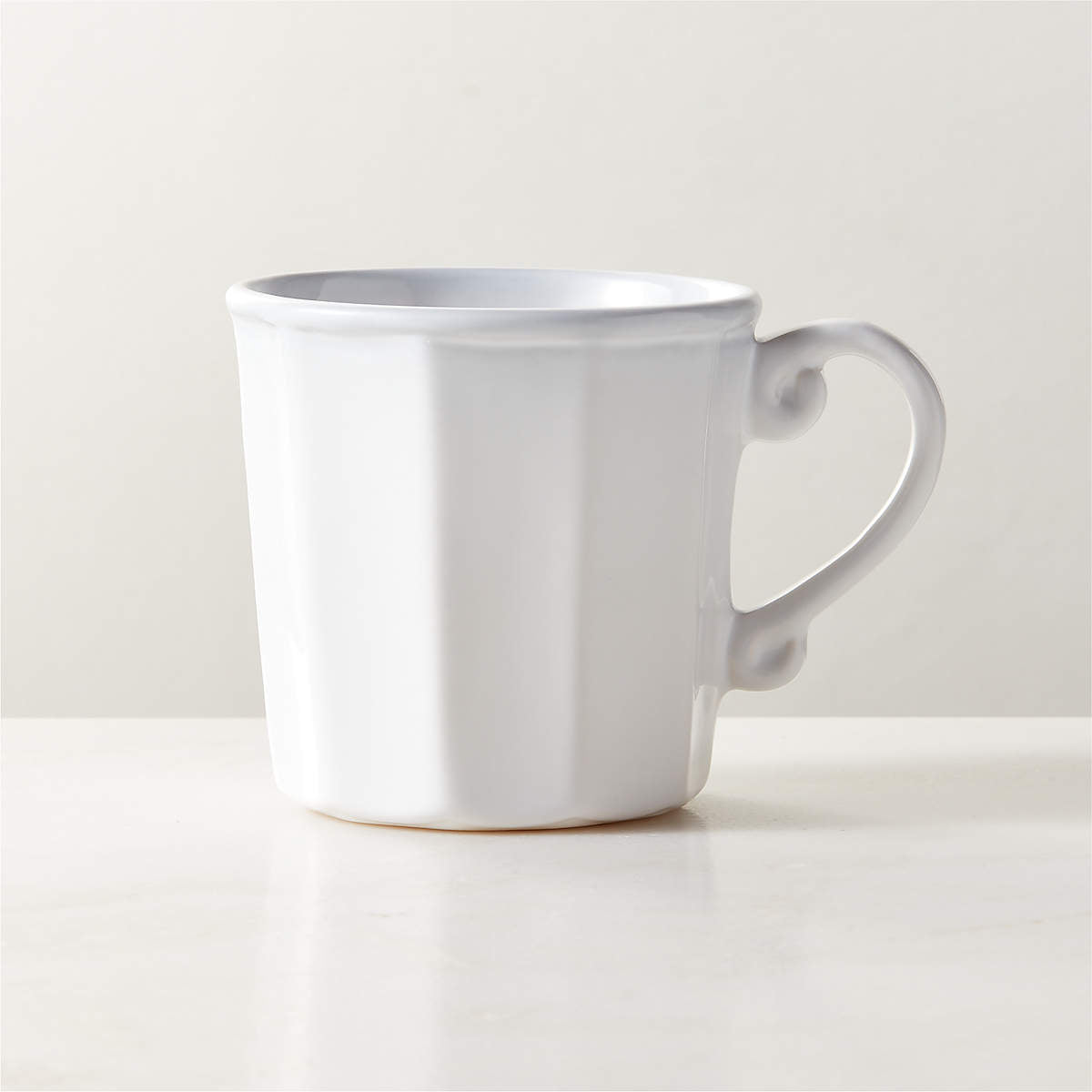 Cremieux White Ceramic Paneled Mugs 15oz Set of 6 by goop