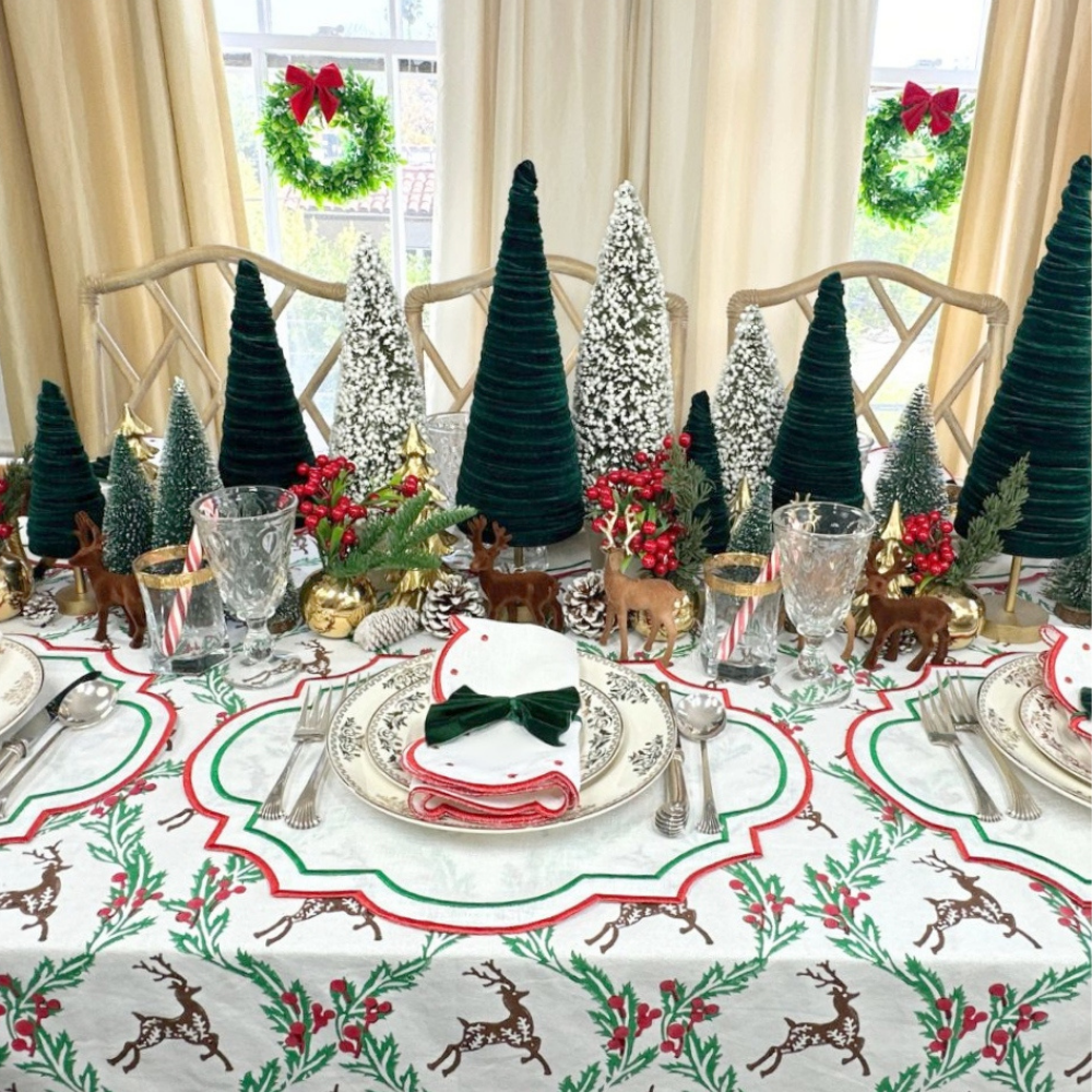Enchanted Christmas Reindeer Tablecloth