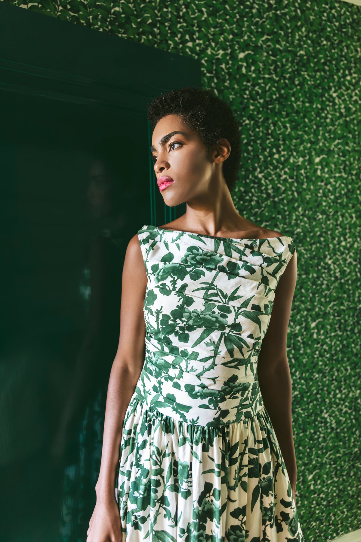 Zora Dress in Colette Toile Green