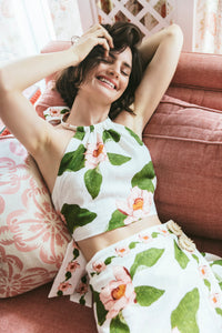 Dahlia Top in Lotus Ivory