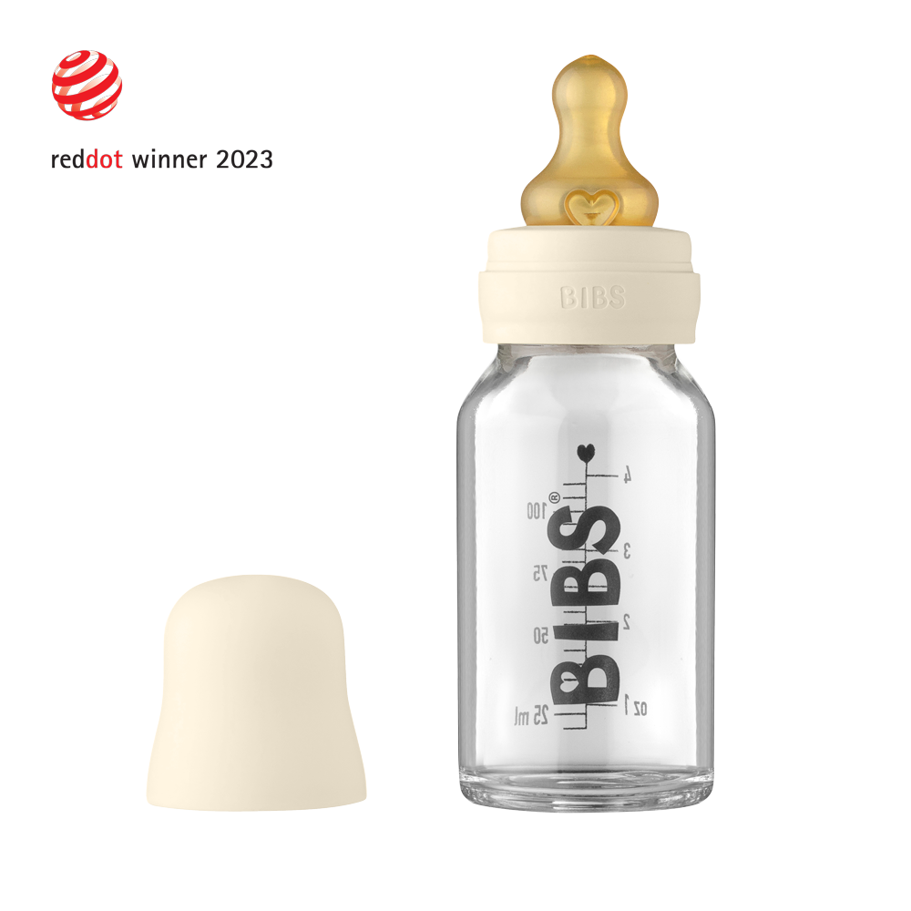 Baby Glass Bottle Complete Set 110ml - Ivory