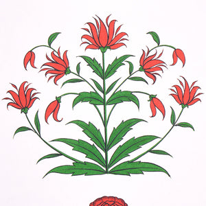 Poppy Stripes Wallpaper in Red