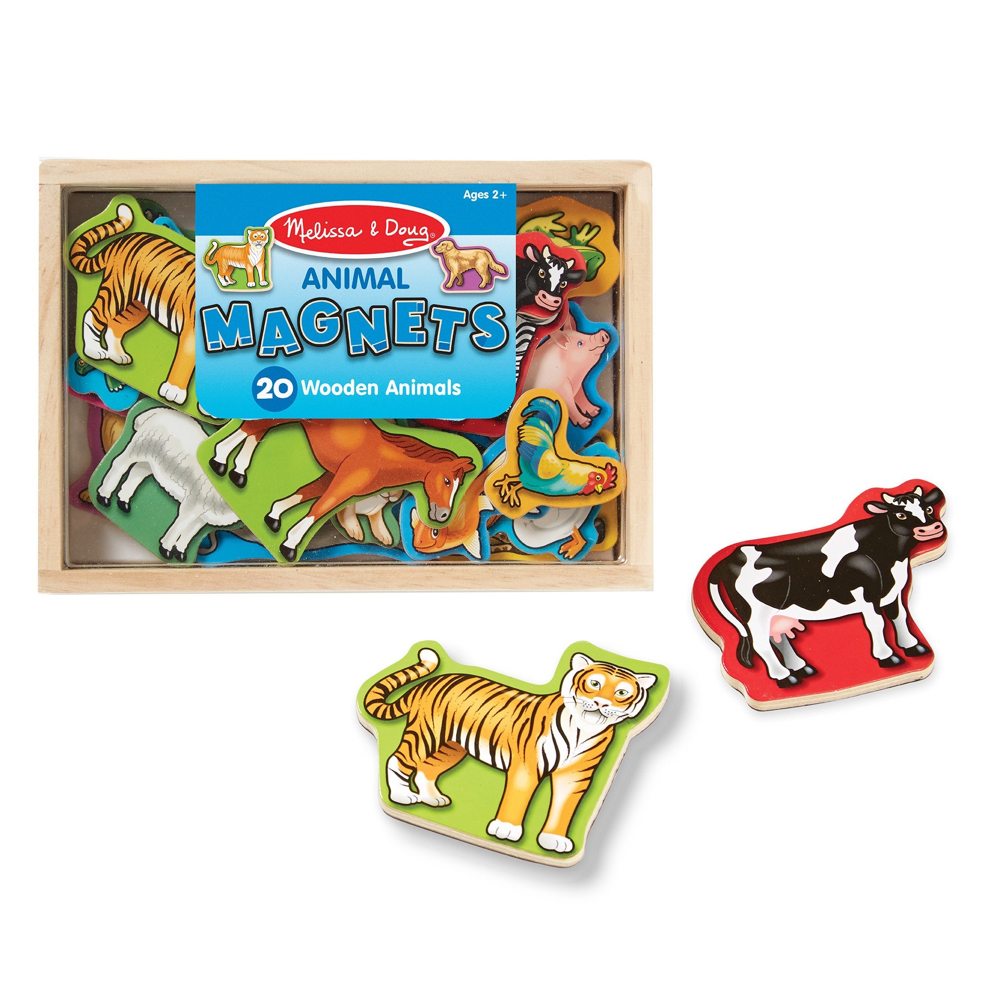 20 Wooden Animal Magnets