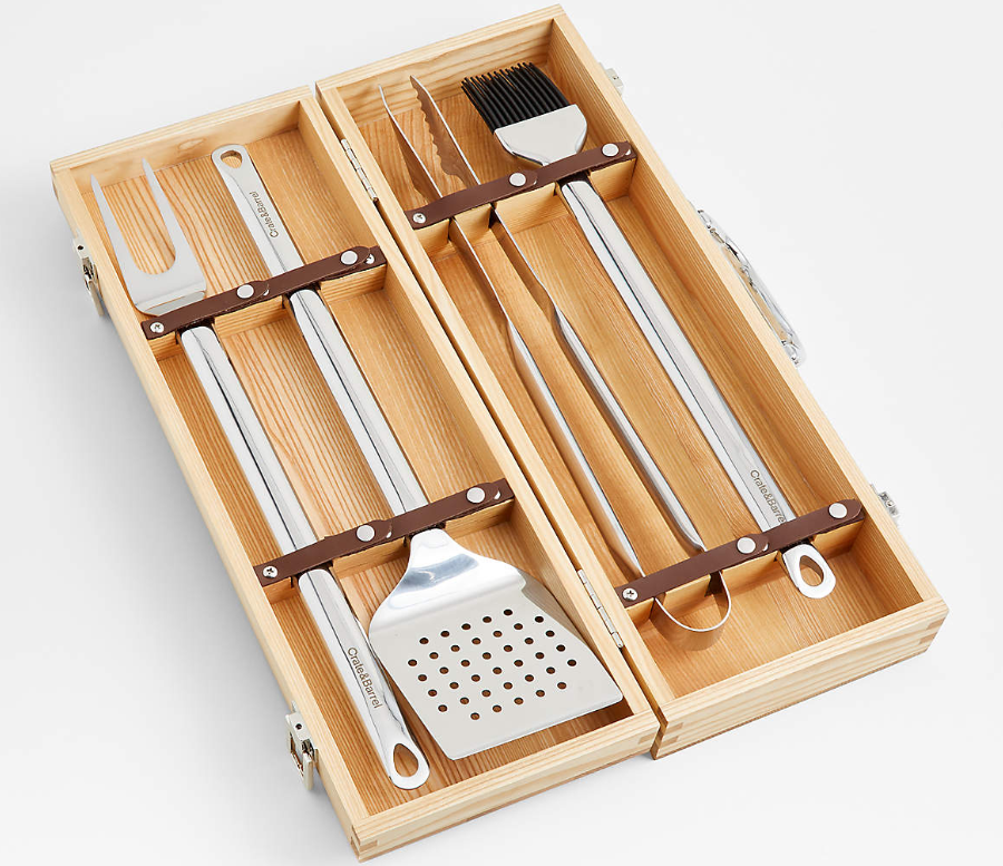 Crate & Barrel 5-Piece Stainless Steel Grill Tool Set