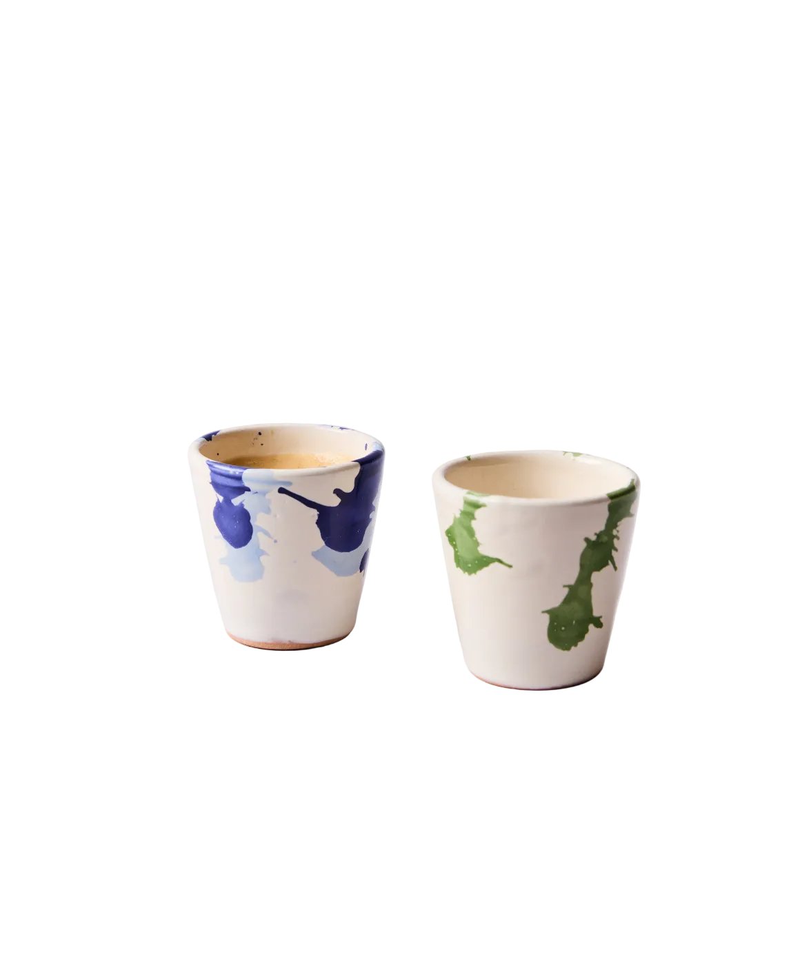 Montegranaro Green & White Splatterware Espresso/Shot Cup