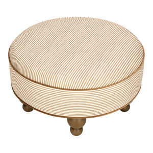 Astre Ottoman by Nate Berkus in Performance Bronze Stripe Eco-Crossweave with Toffee feet