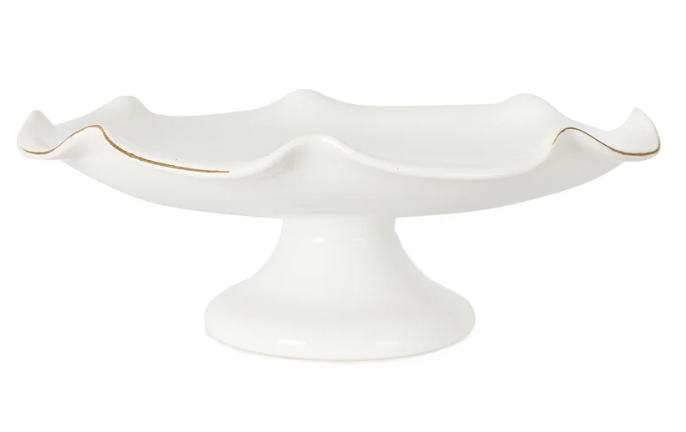 Claudia Wavy Footed Bowl, White