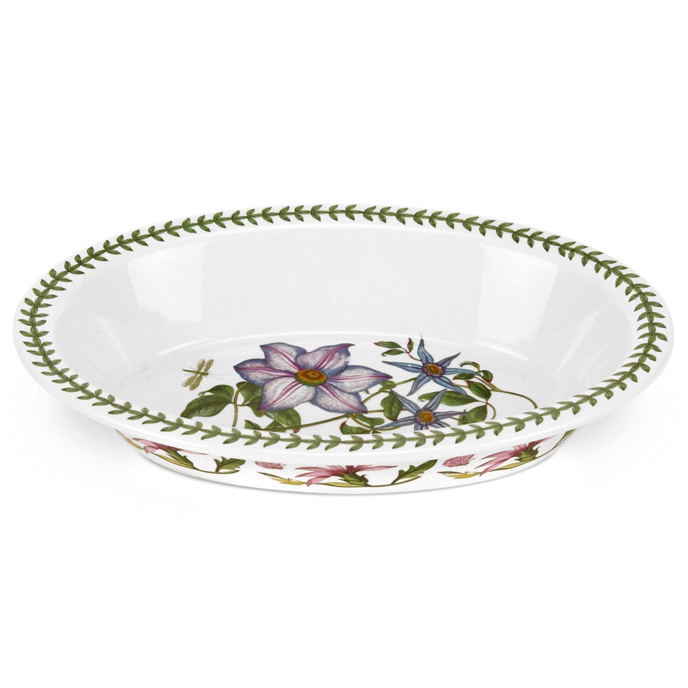 Botanic Garden Deep Oval Baking Dish, Clematis