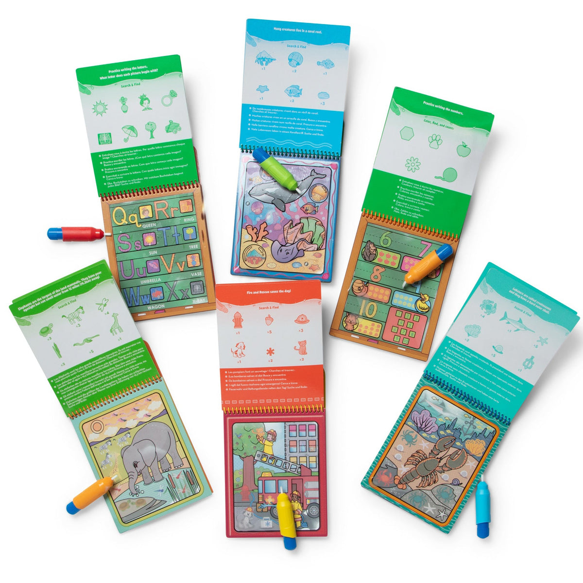 Water WOW! 6-Pack Set: Animals, Vehicles, Alphabet, Numbers, Safari, Under the Sea
