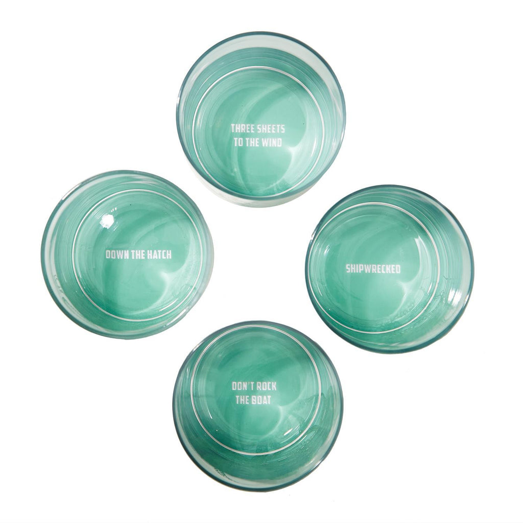 Octopus Double Old Fashion Glass in Gift Box, Set of 4