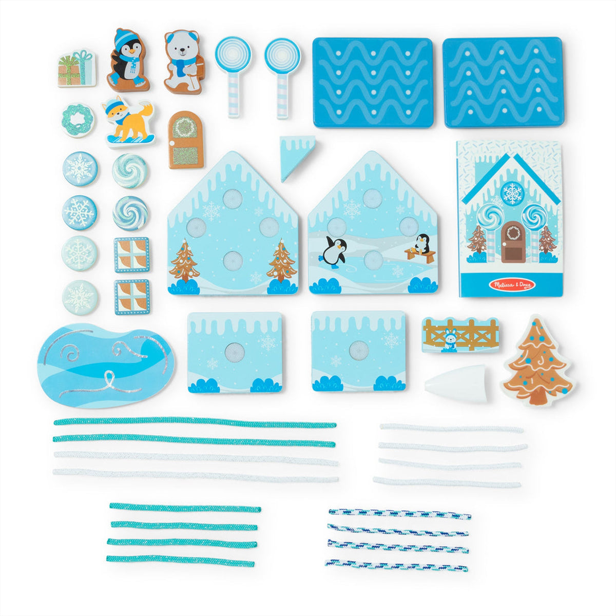Wooden Gingerbread House Play Set: Winter Frost