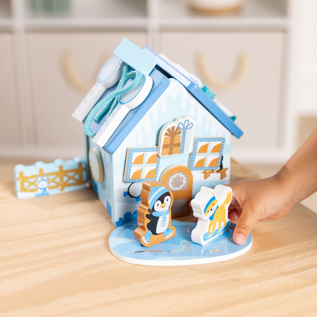 Wooden Gingerbread House Play Set: Winter Frost