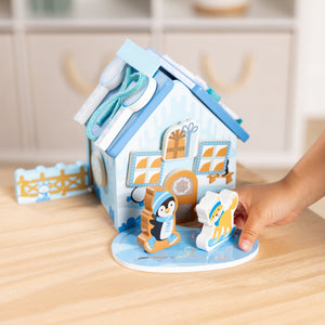 Wooden Gingerbread House Play Set: Winter Frost