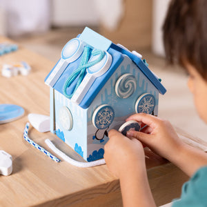 Wooden Gingerbread House Play Set: Winter Frost
