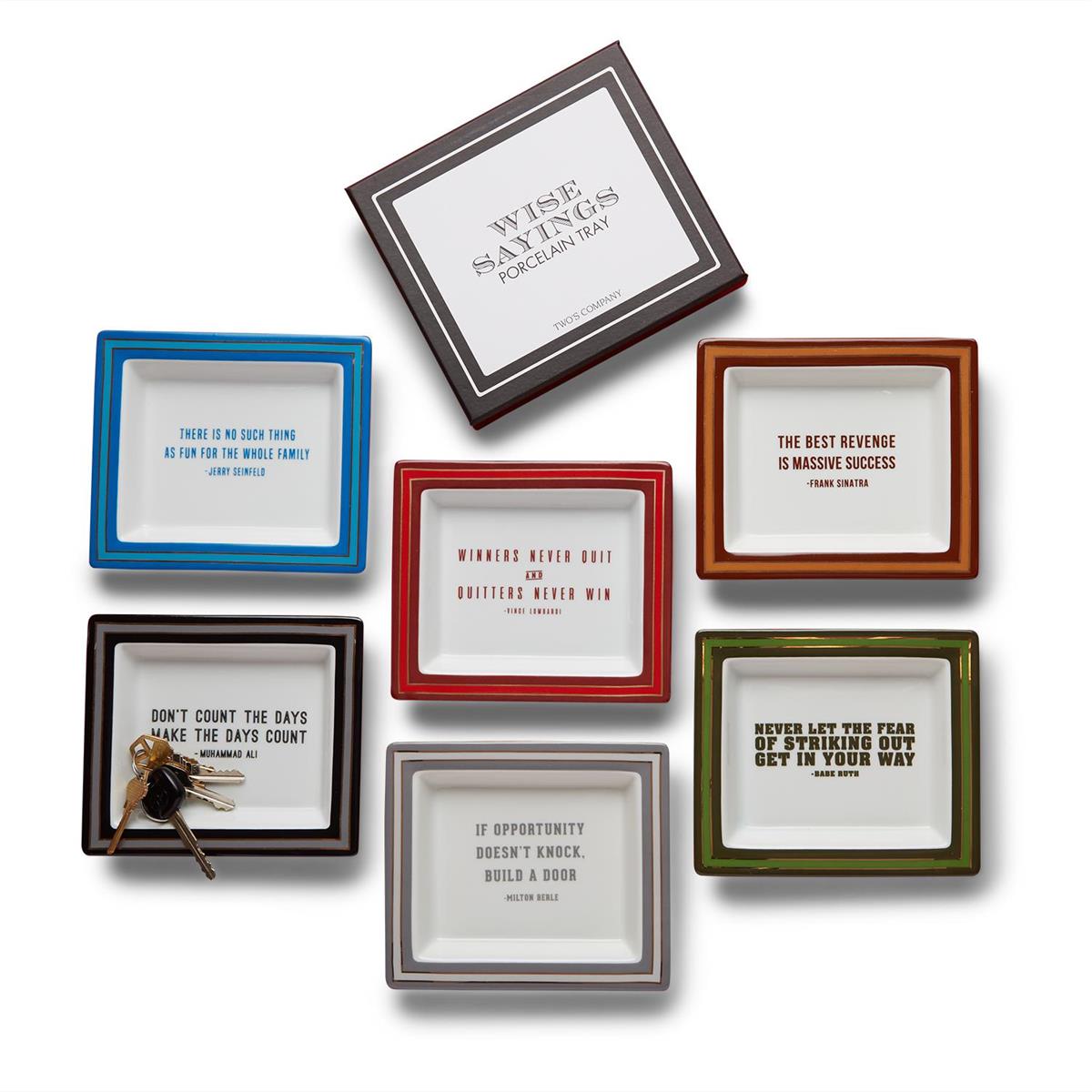 Wise Sayings Gentleman's Desk Tray Each in Gift Box, Set of 6