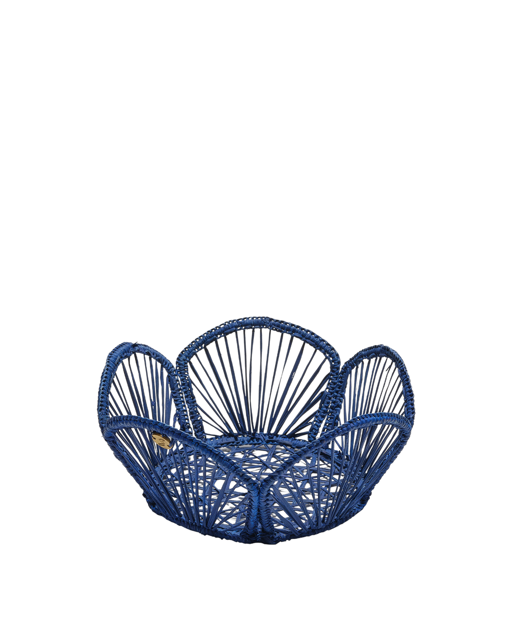 David Hicks Floral Bread Basket in Blue
