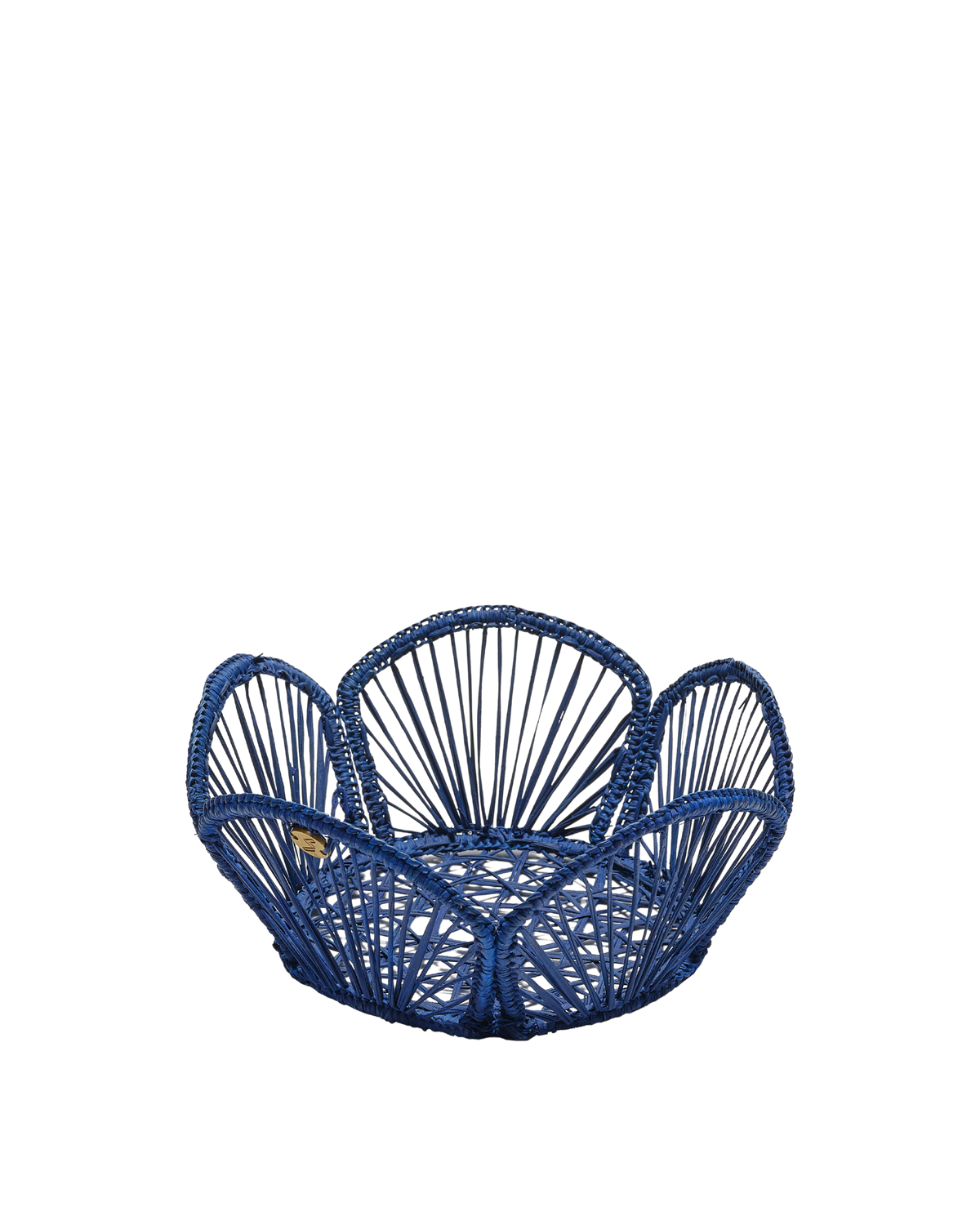 David Hicks Floral Bread Basket in Blue