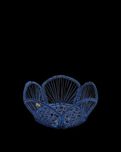David Hicks Floral Bread Basket in Blue