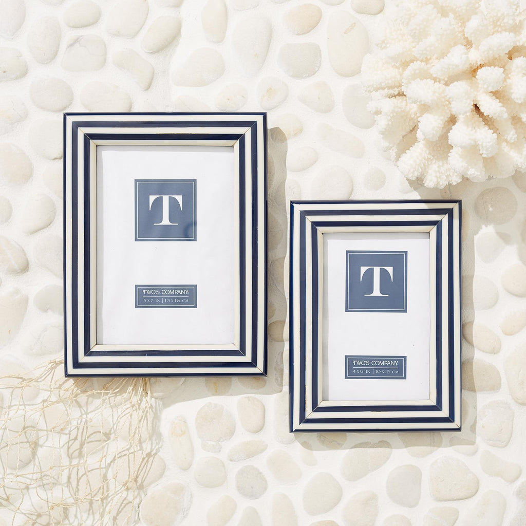 Nautical Stripe Photo Frames, Set of 2
