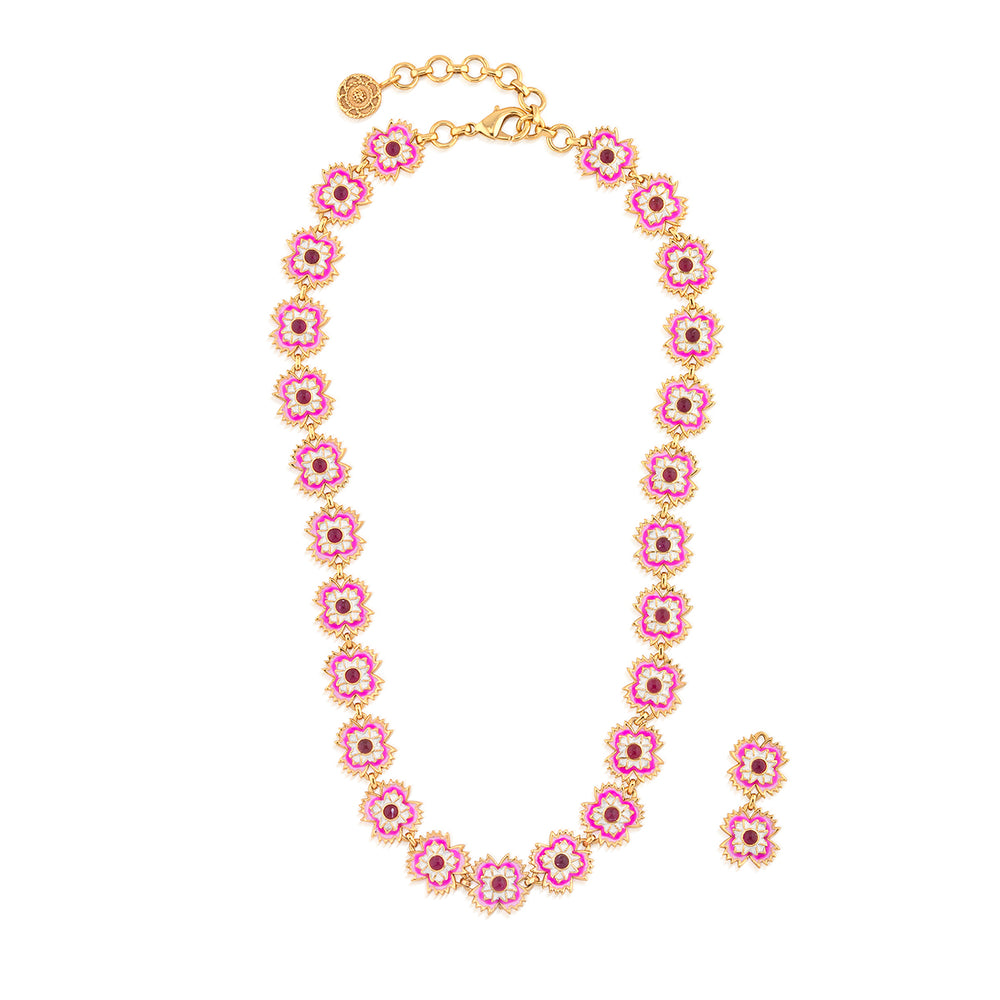 Dianthus Convertible Necklace in Enamel/Jade