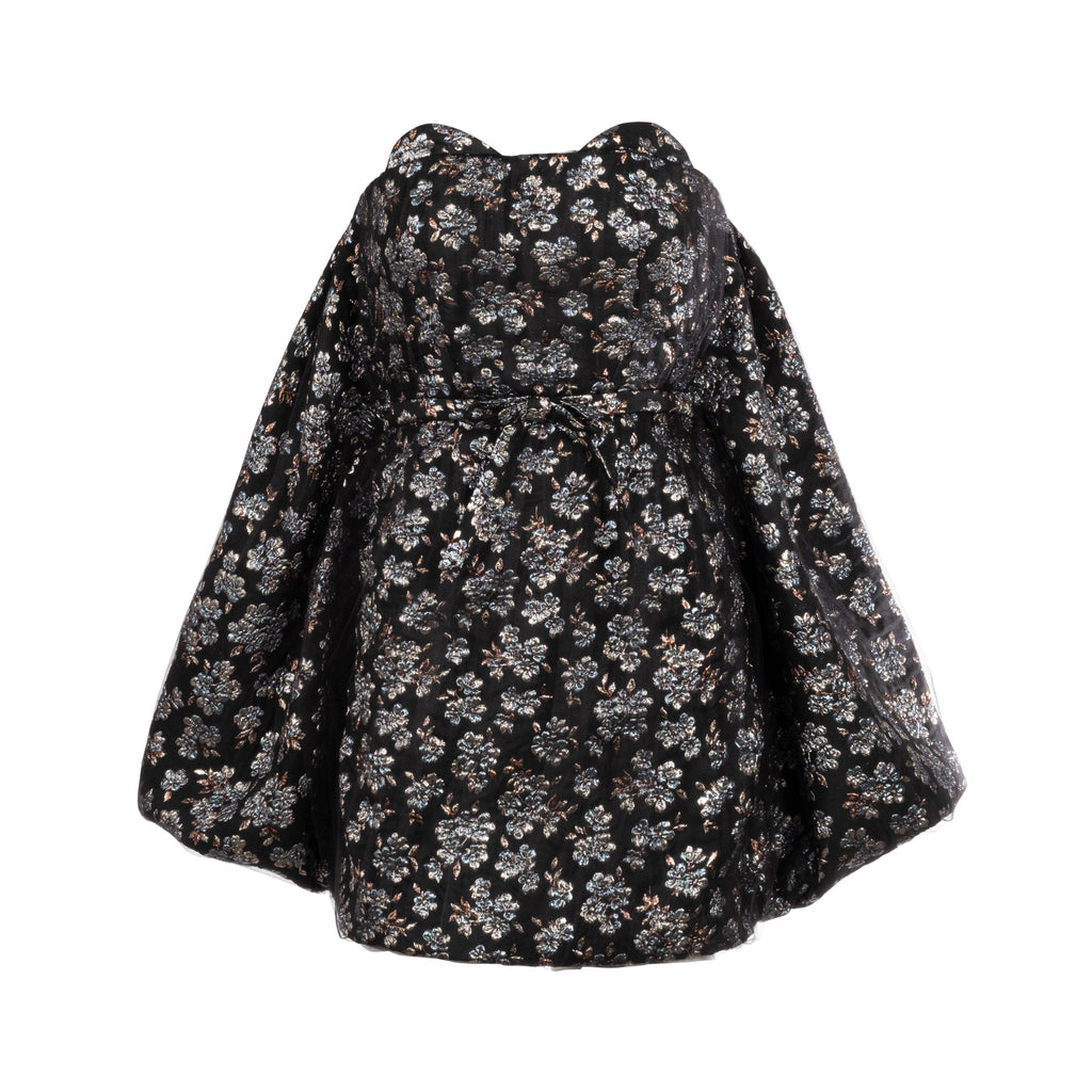 Alexandra Pijut Rainey Dress in Black Floral Brocade