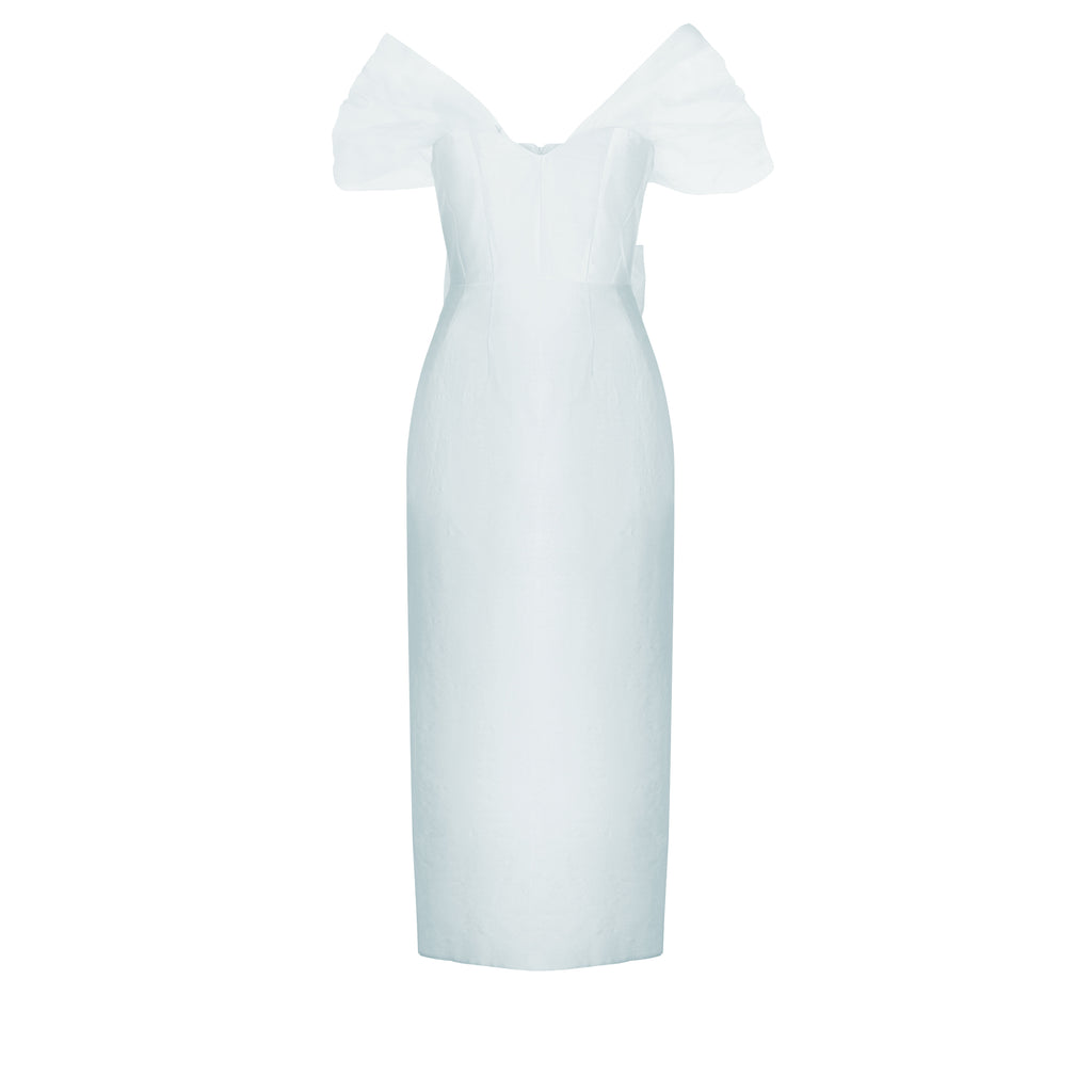 Sylvie Dress in Ice Blue Silk Wool