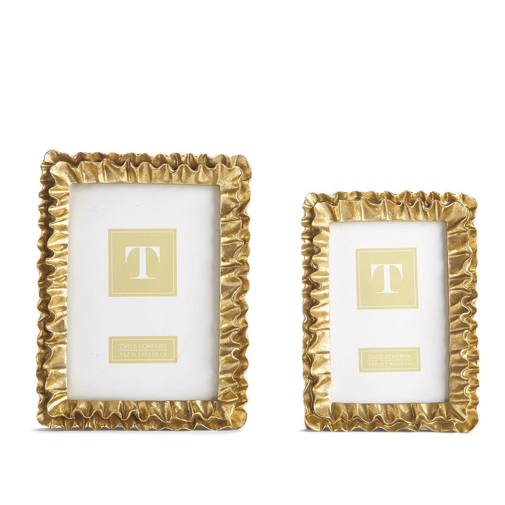 Gold Ruffles Photo Frames, Set of 2