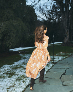 Molly Dress in Floral Burnt Orange