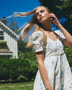 Ines Dress in Delft Tile