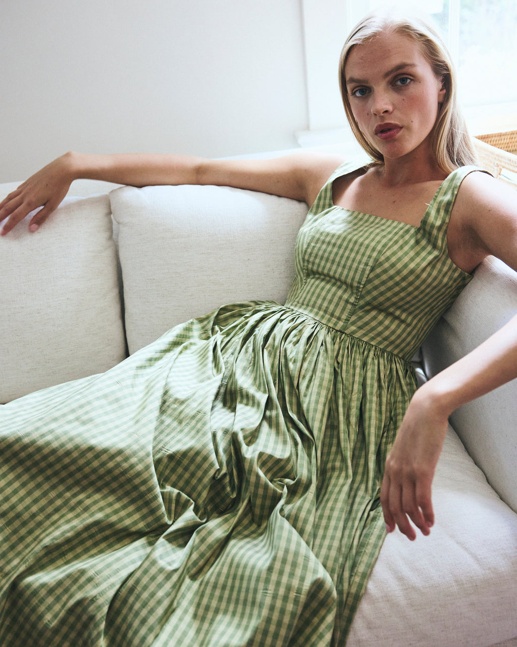 Grace Dress in Green Gingham