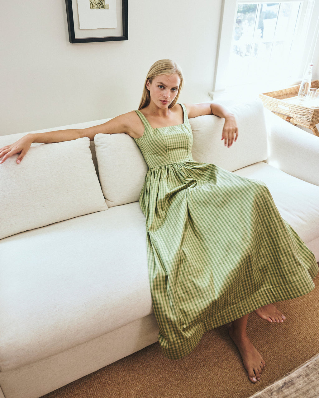 Grace Dress in Green Gingham