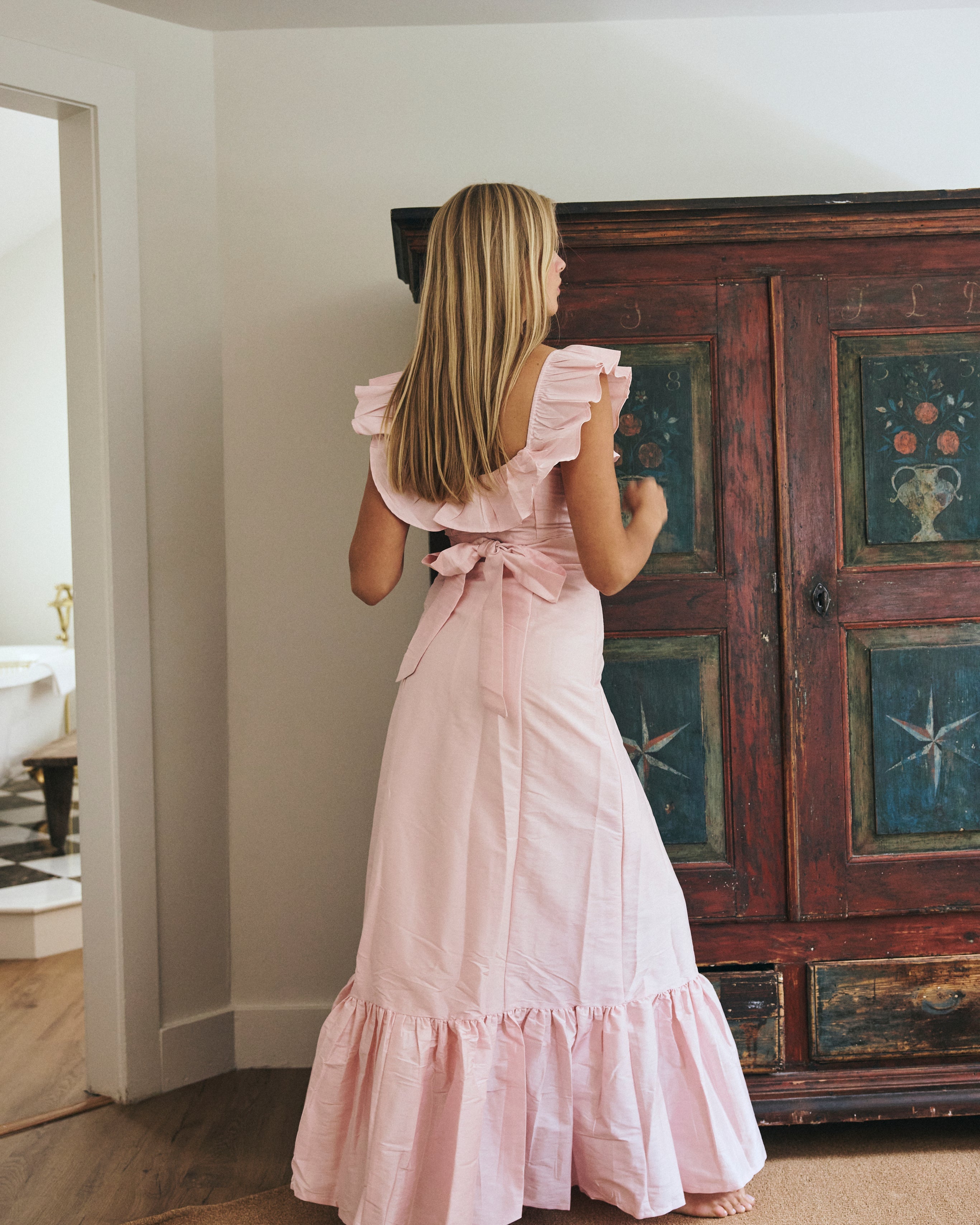 The Camille Dress in Powder Pink