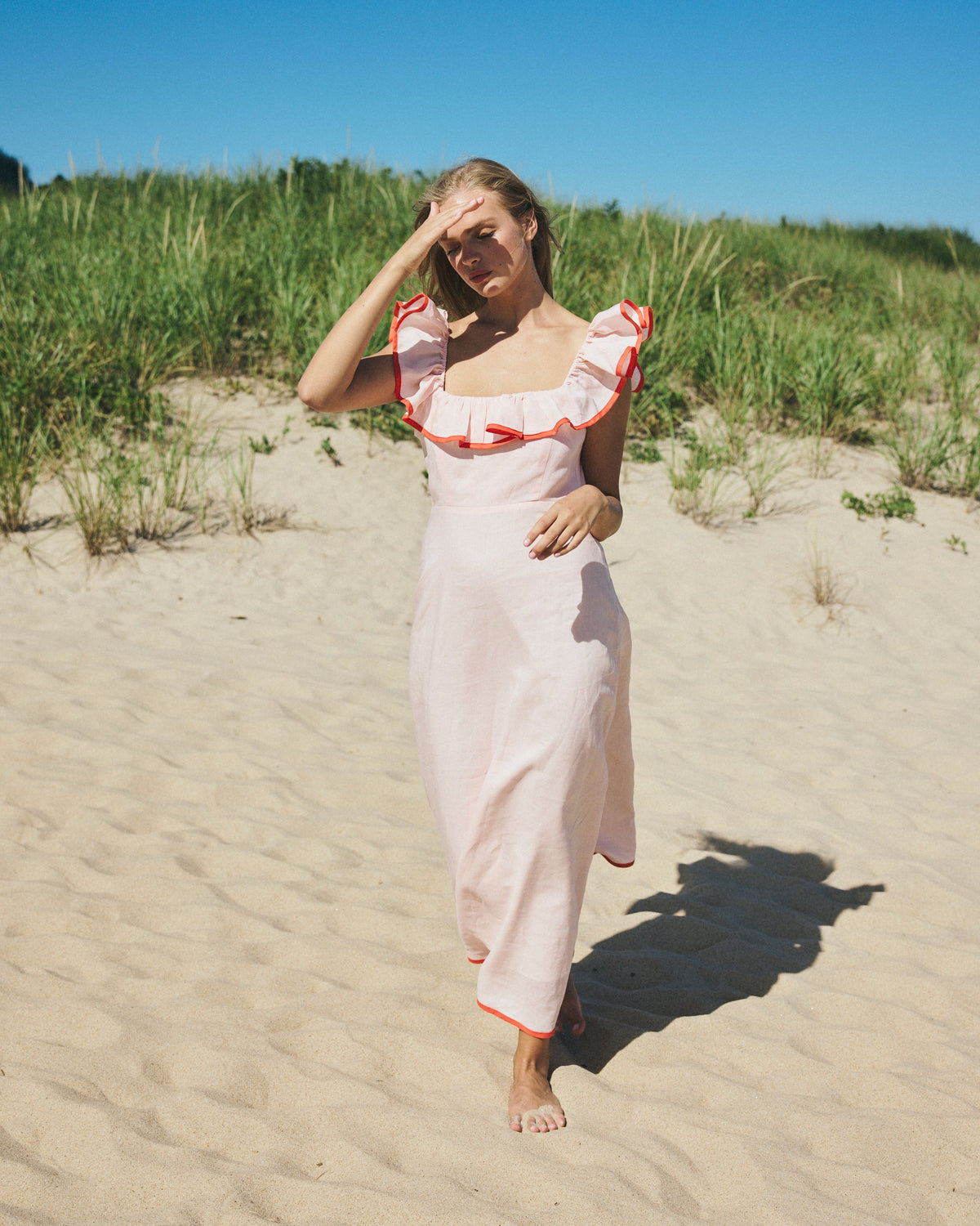 Parker Dress in Pink Sand