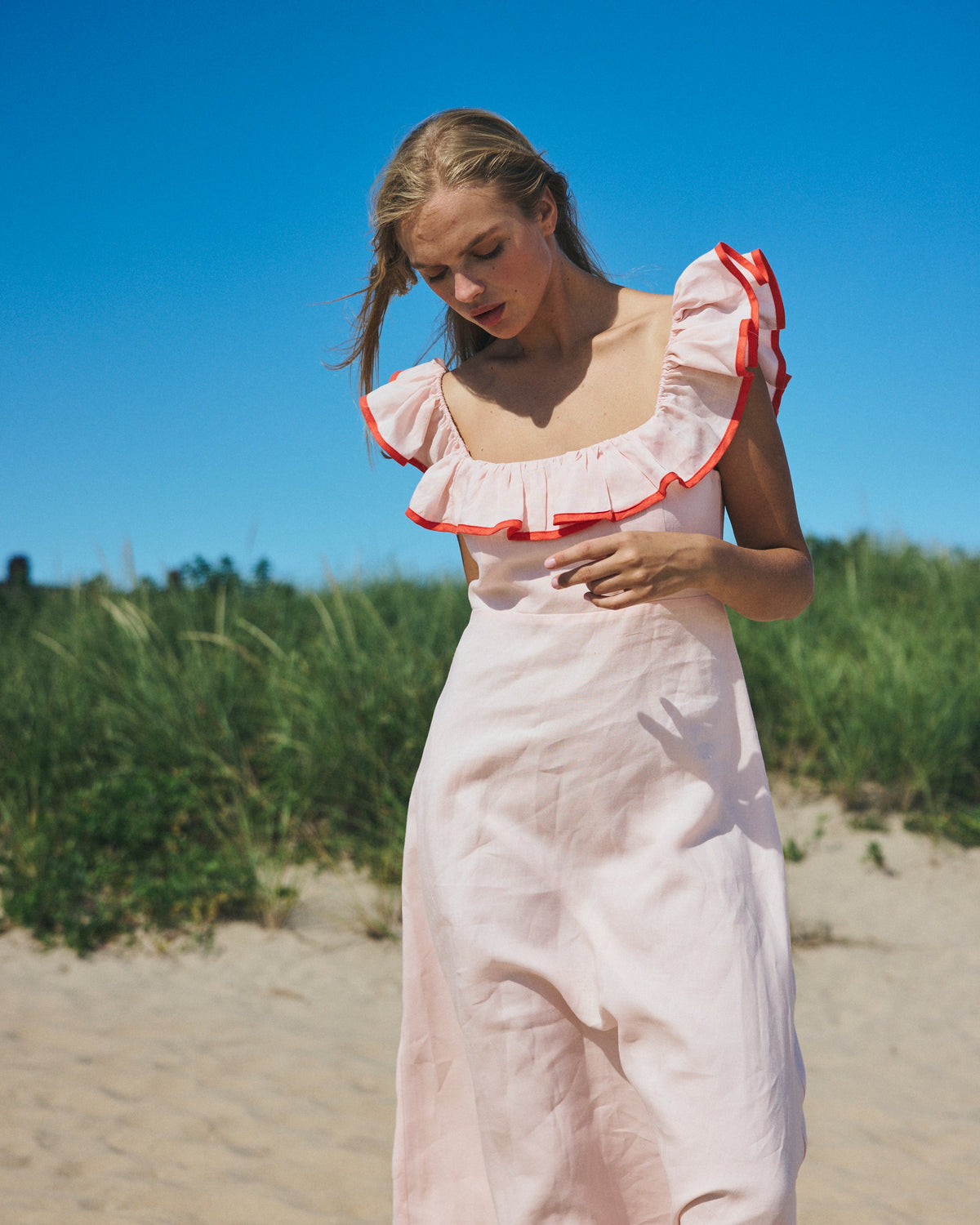 Parker Dress in Pink Sand